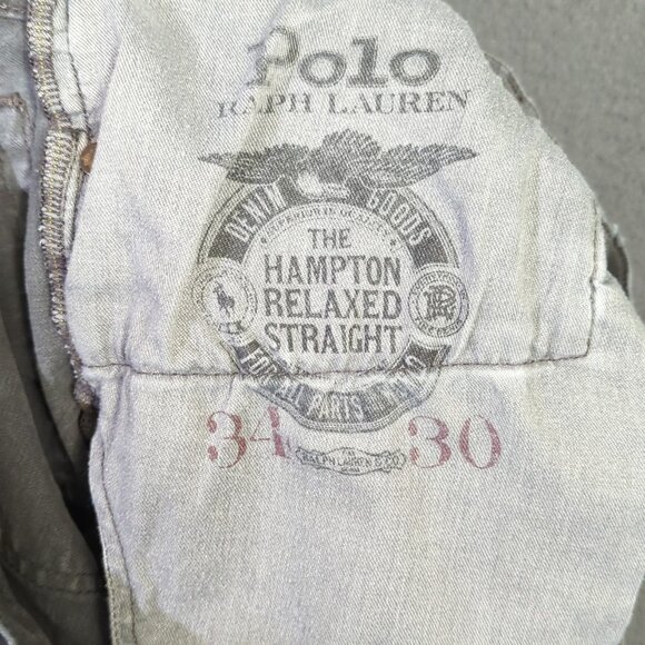 Polo Ralph Lauren Jeans Men's 34x30 Fits 34x28 Gray Hampton Relaxed Straight - Picture 15 of 16